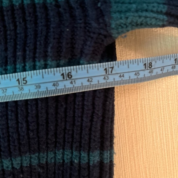 Trina Turk Sweater - Women's Small Navy Blue Green - Zip Turtleneck Pullover - Picture 10 of 12